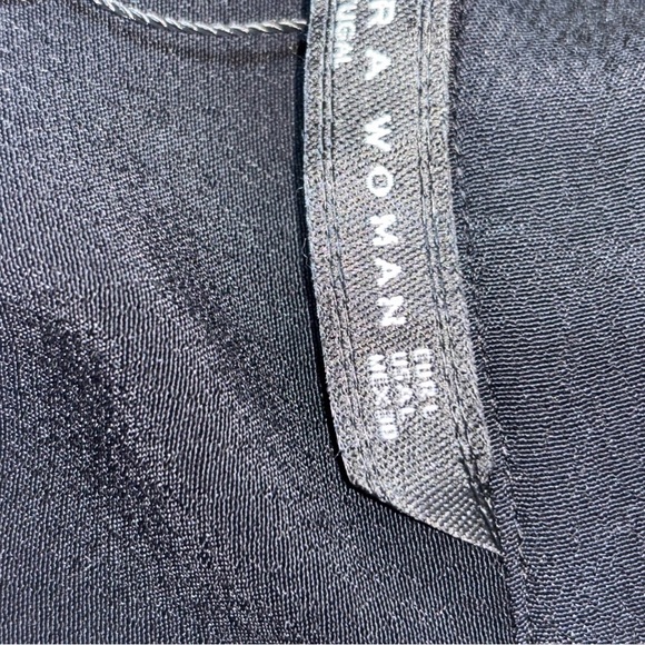 Zara Black Fringed Sleeve Blouse Tunic Dress Large - Picture 4 of 12